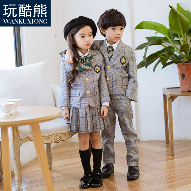 South Korea Kindergarten Garden Costume Autumn Winter Clothing Elementary School Students Class Suit Men and women Children's school suit Inn College Wind