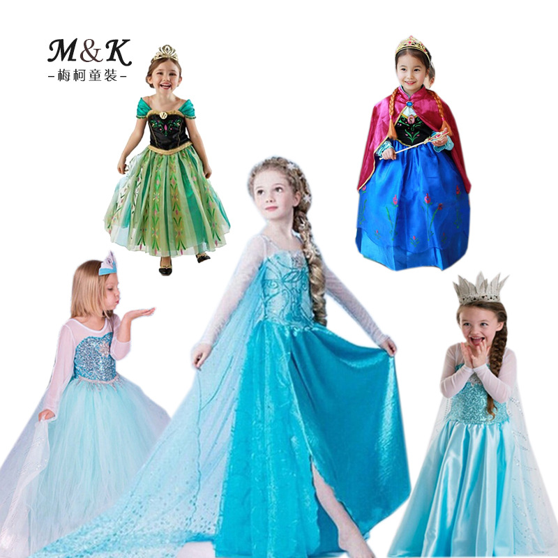 Children's Frozen Princess Dress Forzen Cartoon Aisha Dress Girls Halloween Costume