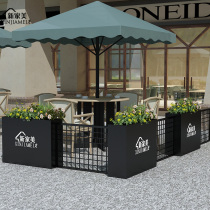 Outdoor Wrought iron flower box Outside the garden fence Square Commercial street combination Restaurant partition flower trough Sales department Flower bed