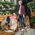 Giày đế xuồng nhung ngắn mới cộng với giày cao gót nữ Martin đi ủng thời trang Hàn Quốc chống trượt nêm chống trượt với giày nước ấm ủng đi mưa bảo vệ giày Rainshoes