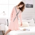 Váy ngủ nữ mùa thu cotton dài tay phiên bản Hàn Quốc ngọt ngào và tươi mát dài dài mùa xuân và đồ ngủ mùa thu rộng kích thước lớn phục vụ nhà mùa hè áo ngủ đẹp Đêm đầm