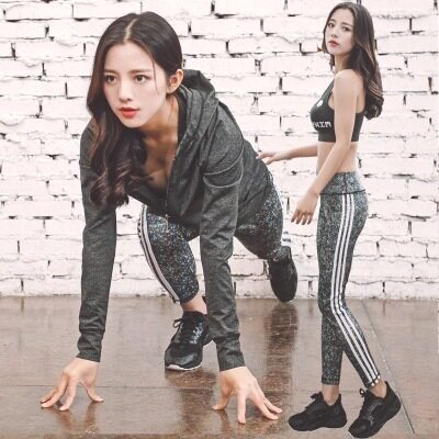 Yoga suit sportswear suit Women's three-piece set loose thin quick-drying gym fitness suit Running suit