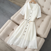 2022 Summer dress Dress Woman Tea Hysteria Dress White Farfairy Skirt Gentle Wind First Love Skirt Temperament Superior
