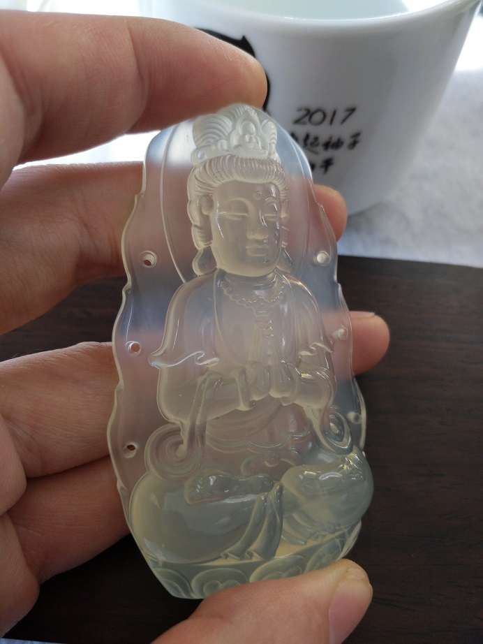 The Pu Fei Xiu Yuyu natural Xiu jade pendant high ice is fitting Guanyin jade-Taobao