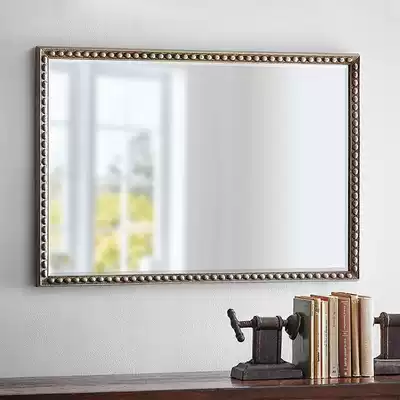 Bedroom makeup mirror dining room decorative mirror antique bathroom vanity mirror porch wall mirror square European neo-classical