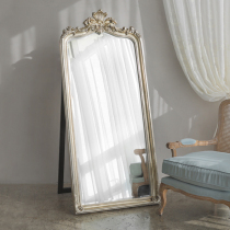 French household carved full-length mirror Cloakroom high-grade fitting floor-to-ceiling mirror Clothing store has a bracket full-length mirror customization