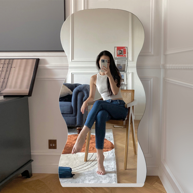 Nordic ins wave full-body mirror clothing shop minimalist around the floor mirror home Alien Whole-body Mirror