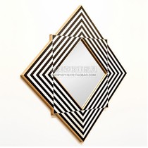 Square Stripe Genguan Mirror Living Room Corridor Creative Wall-mounted Decoration Mirror Sofa Background Art Hanging Mirror Fireplace Mirror