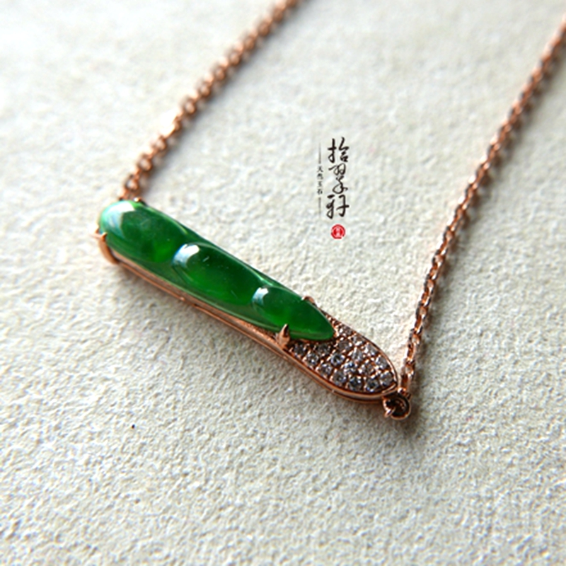 (Zhe ten Cuxuan) 18K Four-season bean diamond lock bone chain fine quality light extravagant elegance-Taobao