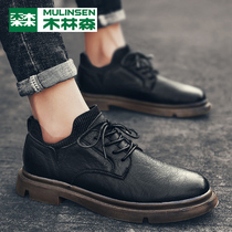 Wolinson 2022 new mens shoes autumn business dress shoes men trend and English wind casual shoes