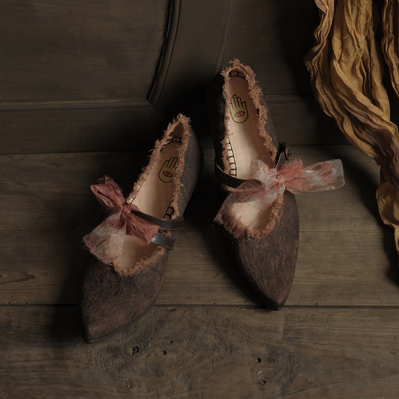 Price Increase on July 1St | Niche Original Design Potato Plant Dye Vintage Pointed-Toe Witch Shoes Mary Jane Fragrant Cloud Yarn Price Increase on July 1St | Niche Original Design Potato Plant Dye Vintage Pointed-Toe Witch Shoes Mary Jane Fragrant Cloud Yarn