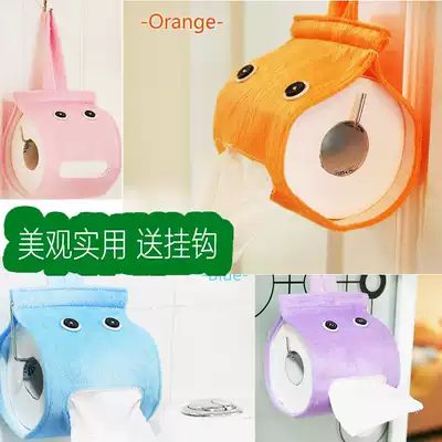 Reel sanitary paper tube non-punching creative tissue holder toilet wall-mounted living room bedroom toilet fabric toilet paper storage