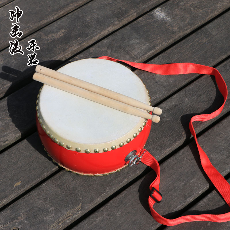 5 6 7 8 9 10 inch medium drum Flat drum Children's snare drum Red drum Hall drum War drum Drum Big drum Cowhide drum 