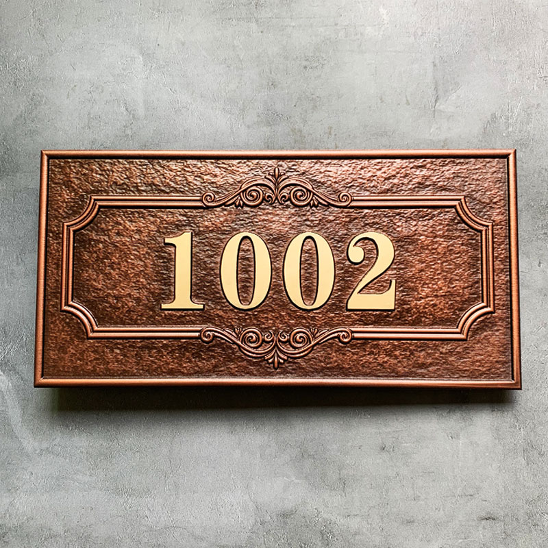 House number plate household digital custom custom bronze embossed copper aluminum acrylic high-end custom community suite