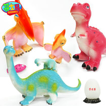 Soft glue dinosaur set static cute red tyrannosaurus egg bone fish Tree Children animal toy model girl