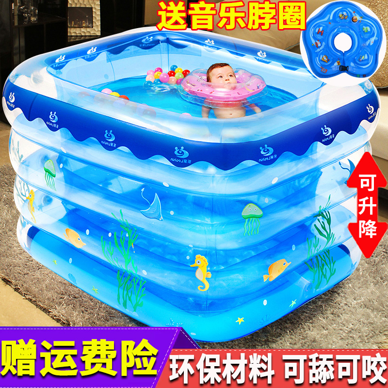 Newborn baby swimming pool home bath tub baby child child inflatable swimming bucket thickened folding pool
