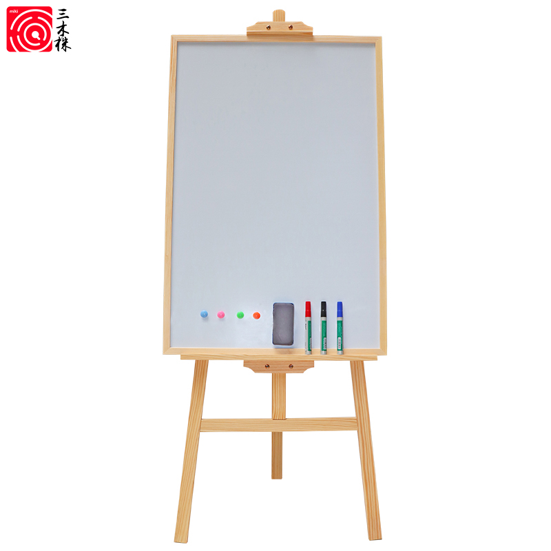 Wooden stand whiteboard writing board Erasable white board Mobile blackboard Household bracket message board Drawing board shelf