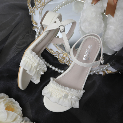 taobao agent Summer sandals with bow, footwear, Lolita style