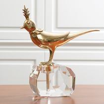North Cameer modern crystal brass bird sculpture creative living room decoration crafts bedroom tabletop ornaments