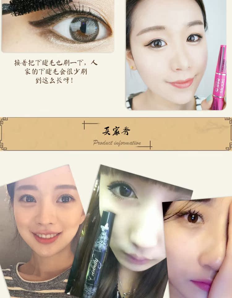 Thái Lan Mistine4D đôi mascara lông mi tăng trưởng chất lỏng uốn dài không thấm nước dày đặc sợi masscara kiss me
