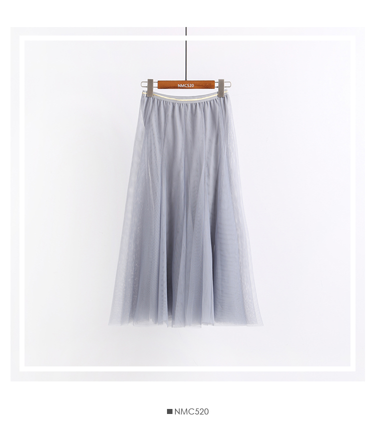 Gió ngọt sinh viên siêu cổ tích lưới đàn hồi eo váy nữ mới 2018 mùa thu eo cao đoạn dài pettiskirt mẫu chân váy đẹp 2020