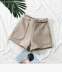 Quần short nữ 2018 mới rộng, quần lửng cạp cao cạp cao quần ống rộng Phiên bản hàn quốc mùa thu đông hoang dã quần short jean nữ cạp cao Quần short