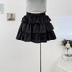 French style ruffled drawstring lace-up puffy skirt summer 2025 hot girl pleated A-line tiered cake skirt