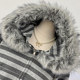 Korean style fashionable contrast striped zipper fur collar hooded jacket for women autumn 2025 design loose age-reducing top