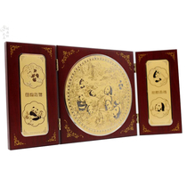 Panda Gold Foil Screen Jinsha Site Museum Wenchuang with hand gift style ornaments Sichuan characteristic commemorative gift customization