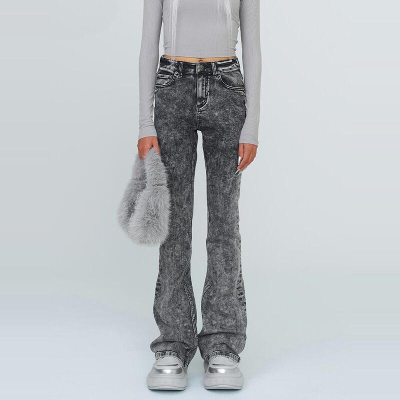 Mirage Phantom Snowflake Flared Jeans Pd003Lg Stretch Retro Hot Girl Pants 24 Winter New Style