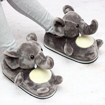 Male cotton slippers winter ladies personality creative bag with cute cartoon animal wool plush indoor warm couple cotton shoes