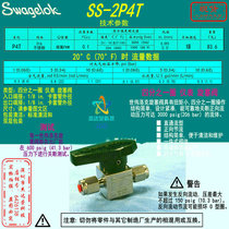 (SS-2P4T)Swagelok Swagelok 1 4-lap instrument plug valve 1 8 in card sleeve