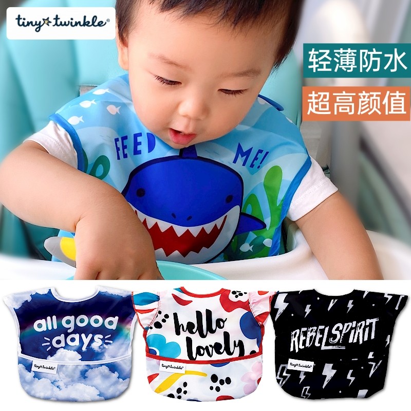 tiny twinkle baby boy eating child food eating bib waterproof dirty water towel baby surrounding pocket for a super soft