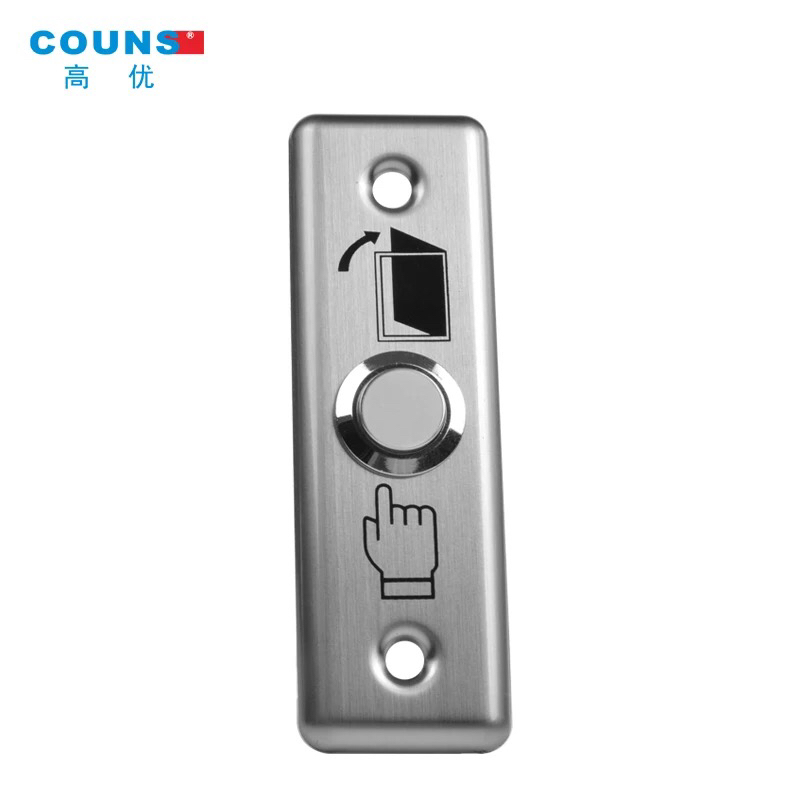Rectangular 86 boxes narrow strip stainless steel exit button door open button access control metal switch