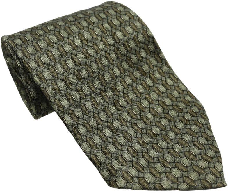 10cm Silk Printed Tie Mulberry Silk Vintage British Style Silk Tie Italian Coffee Color Green Pattern