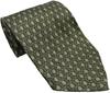 10cm Silk Printed Tie Mulberry Silk Vintage British Style Silk Tie Italian Coffee Color Green Pattern