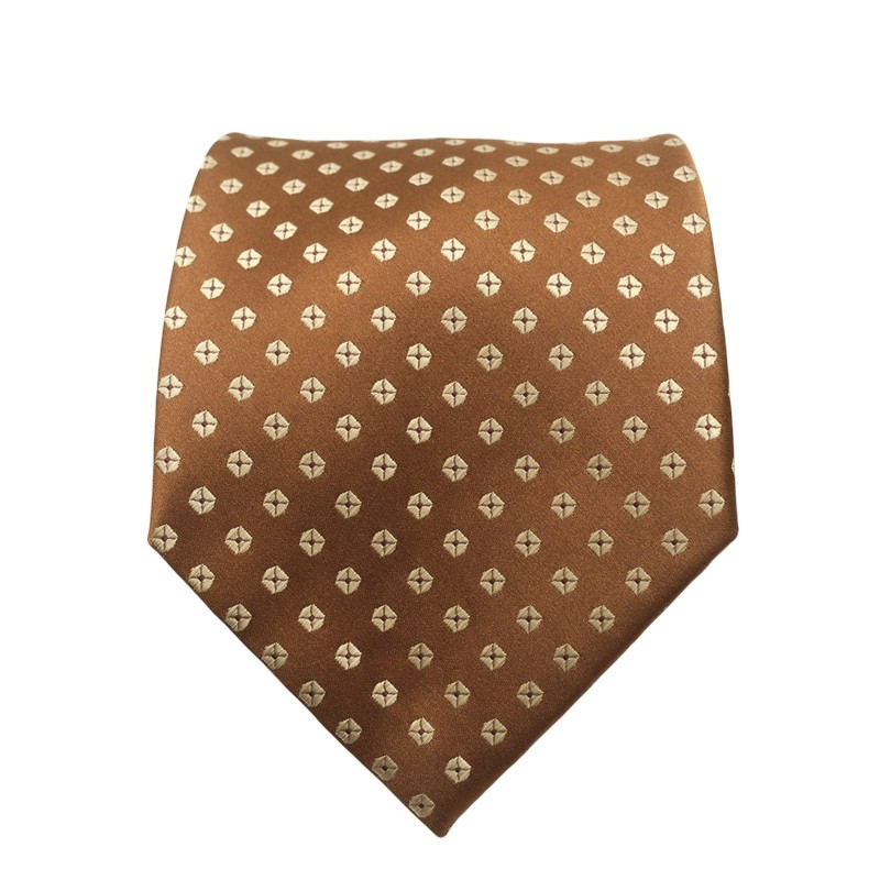 8cm Gentleman's Green and Brown Vintage Jacquard Patterned Tie for Formal Wear, Casual Wear, Work, Civil Servants, and Weddings