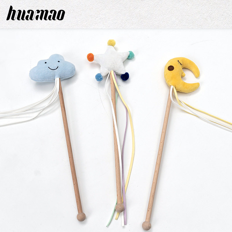 zeze cat teasing stick resistant to long rod biting molar toys fun internet celebrity cat supplies starry sky cat teasing stick self-hitting toys