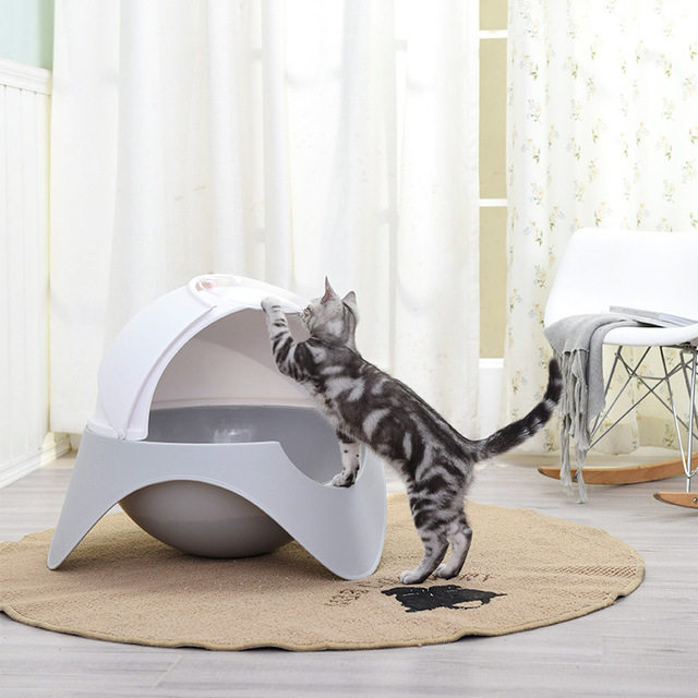Cat litter box fully enclosed snow house cat toilet large UFO anti-splash deodorant cat litter box cat supplies