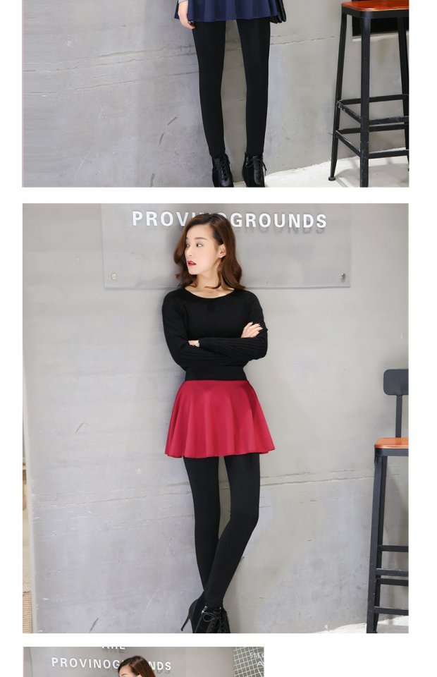 Mùa thu đông mặc quần legging nữ size lớn cộng với nhung dày giả váy hai dây cao eo co giãn với váy romper quần áo thời trang nữ
