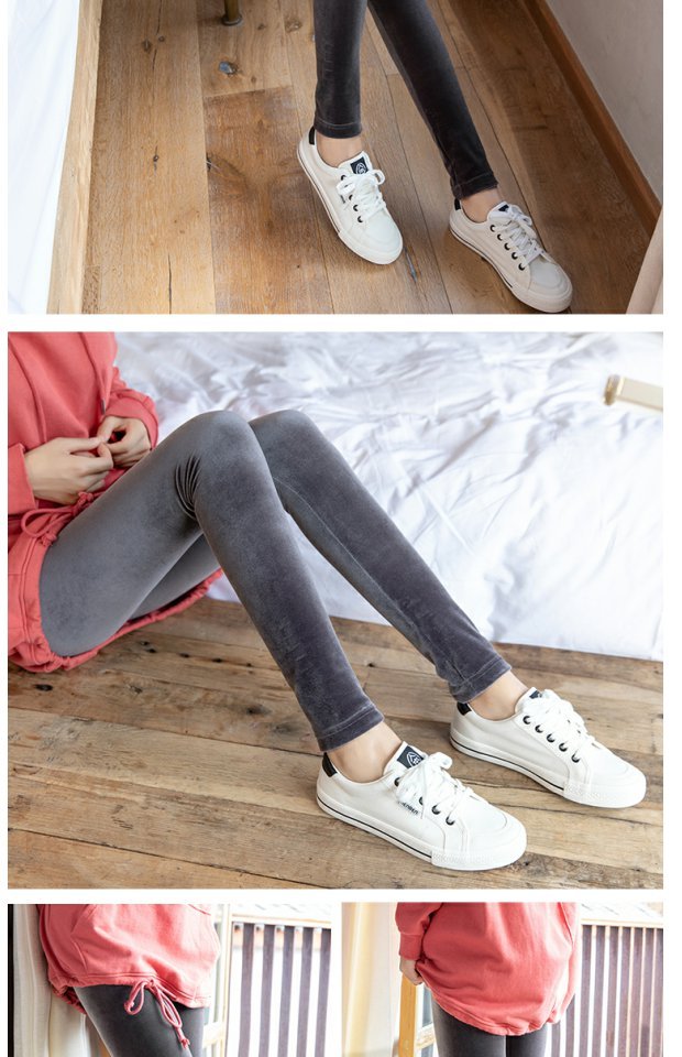 Đen 2018 mới nhung vàng chân mỏng skinny cao eo quần dày đáy quần phụ nữ mỏng mặc quan dai nu