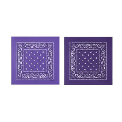 New purple cashew flower square scarf, street dance headscarf, the same style as Cecilia Cheung's sports hair band, men's and women's silk scarves, accessories and neckerchiefs