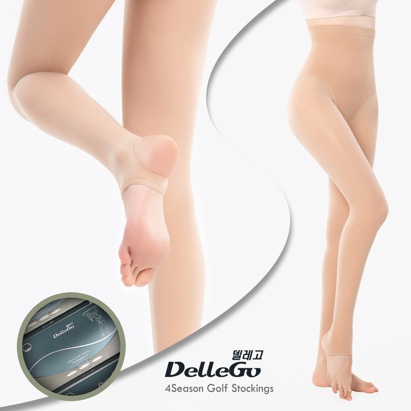 Korean Dellego Golf Sun Protection Leggings, Natural Seamless Nude Ice Silk Stockings, Golf All-Season Tights