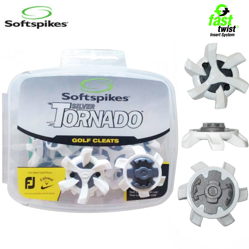 American Softspikes golf shoe nails Tornado series with in-line shoe nails white