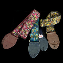 Chicago Native Souldier Woodstock Guitar Bass Embroidered Strap Multicolor