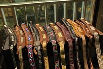 Chicago Souldier Leather Embroidered Cowhide Vintage Guitar Bass Strap