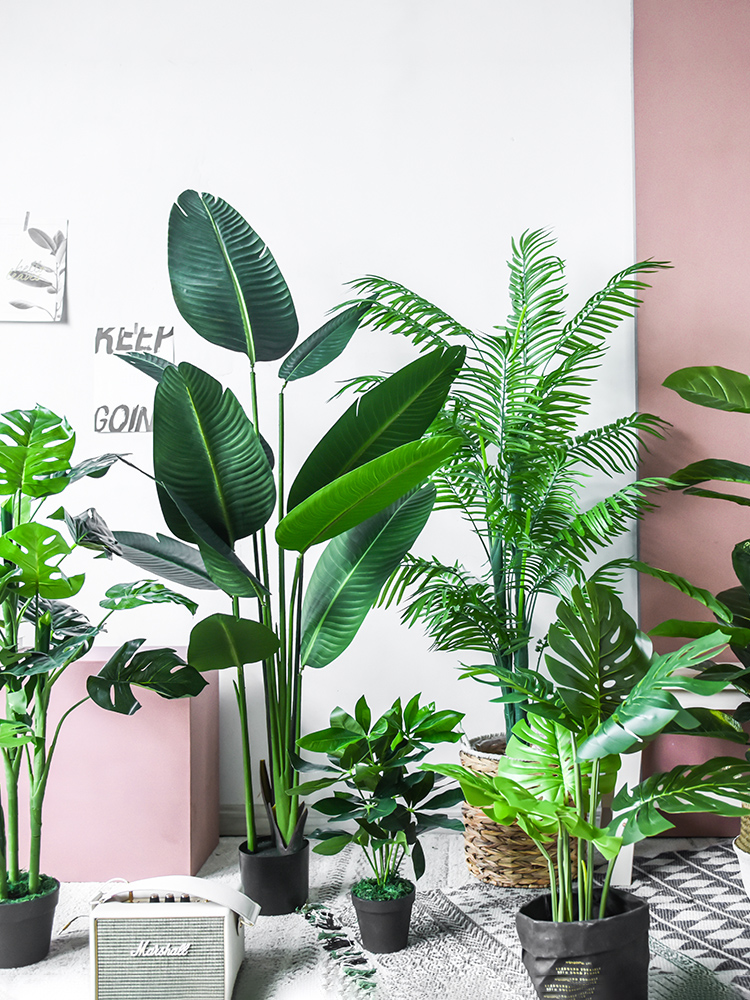 Nordic simulation plant traveler banana turtle back taro Large indoor living room Fake green plant scattered tail sunflower floor-to-ceiling potted ornaments