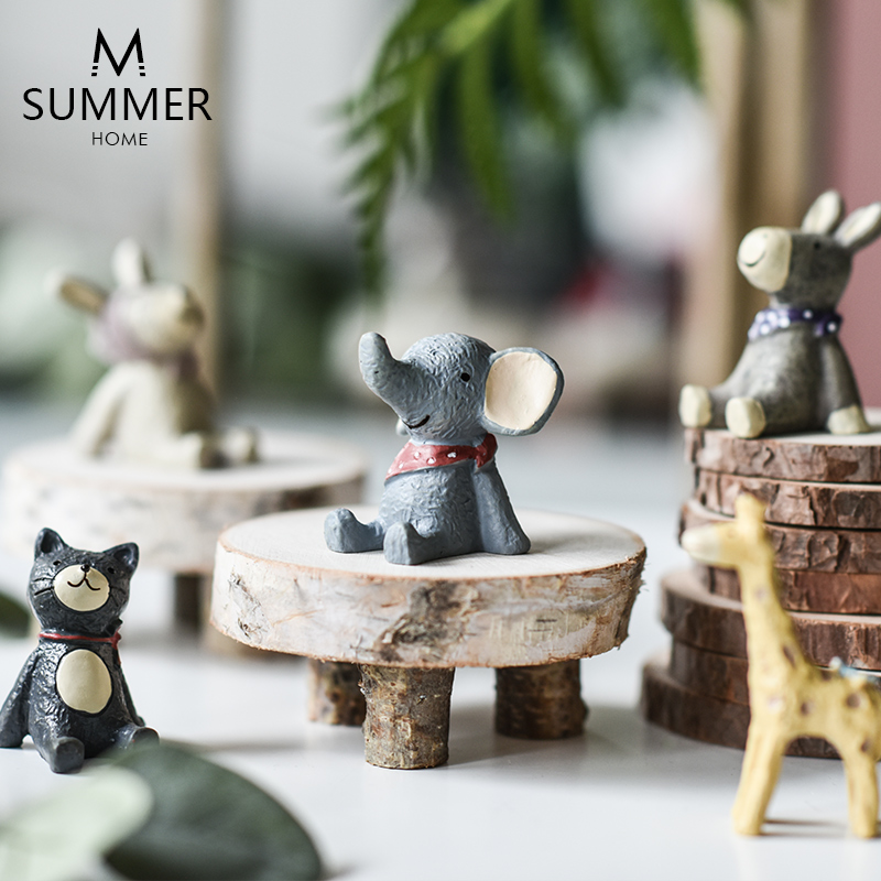 zakka Look up at the sky Cute little animal Cafe desktop healing system small ornaments Gardening flower pot decorations