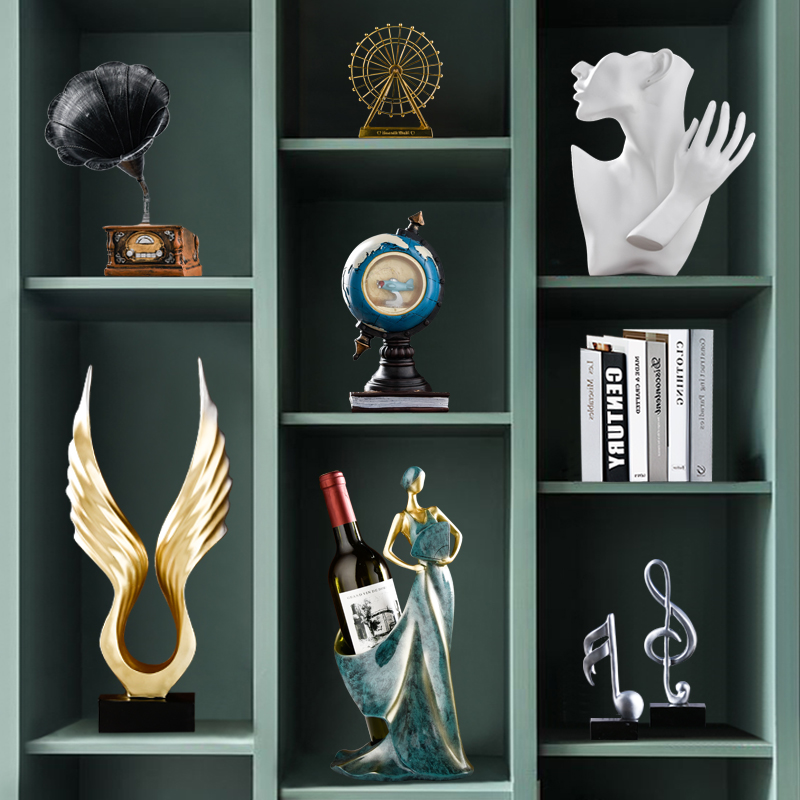 Eurostyle Retro Living Room Dining Room Wine Cabinet Decorations Modern Creativity Small Swing Piece Office TV Cabinet Home Furnishing