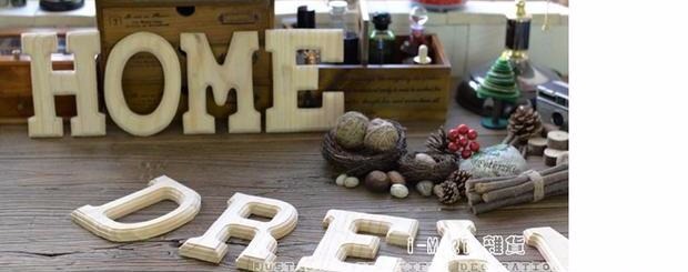 zakka木质DIY英文字母酒吧咖啡馆创意家居立体装饰品墙面挂饰壁饰